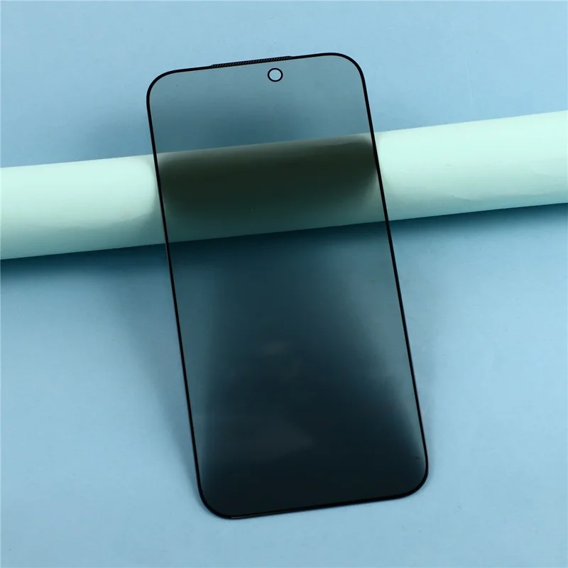 For iPhone 17 Pro Max 180° Anti-spy Tempered Glass with Silk Printing Frame AR coating Anti-fingerprint Full Coverage Screen Protector - Black