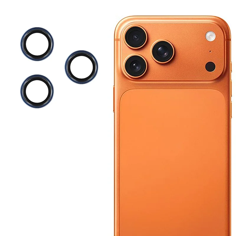 For iPhone 17 Pro Max  /  17 Pro Camera Lens Protector Integrated Positioning Guide 0.33mm Anti-Static Tempered Glass Lens Film - Black