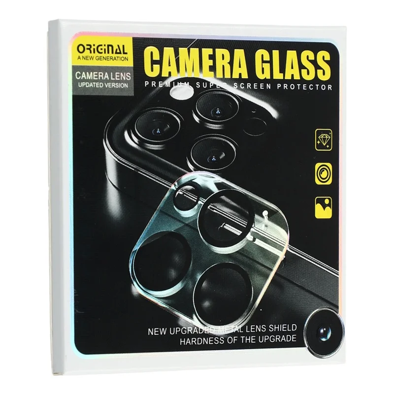 For iPhone 17 Pro Max  /  17 Pro Camera Lens Protector Integrated Positioning Guide 0.33mm Anti-Static Tempered Glass Lens Film - Black