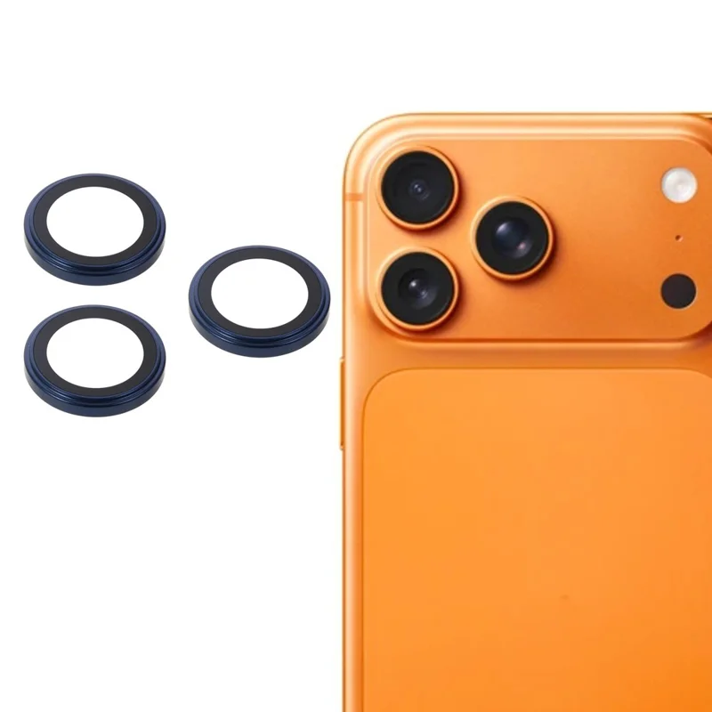 1 Set for iPhone 17 Pro Max Camera Lens Protector 9H Tempered Glass High Transparency Full Cover Lens Film - Blue
