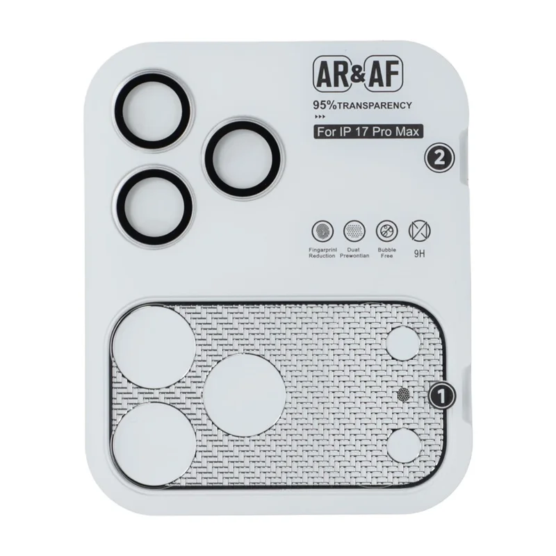 1 Set for iPhone 17 Pro Max Camera Lens Protector 9H Tempered Glass High Transparency Full Cover Lens Film - Blue