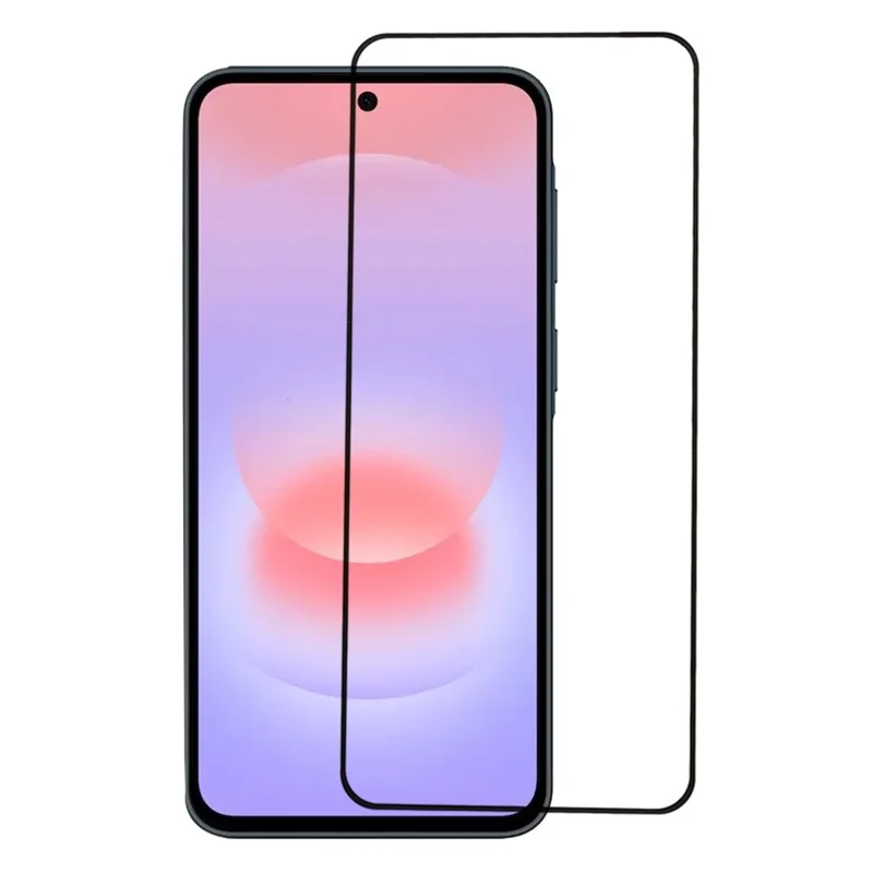 For Samsung Galaxy A37 5G Full Screen Protector Full Glue Silk Printing Tempered Glass Screen Film - Black