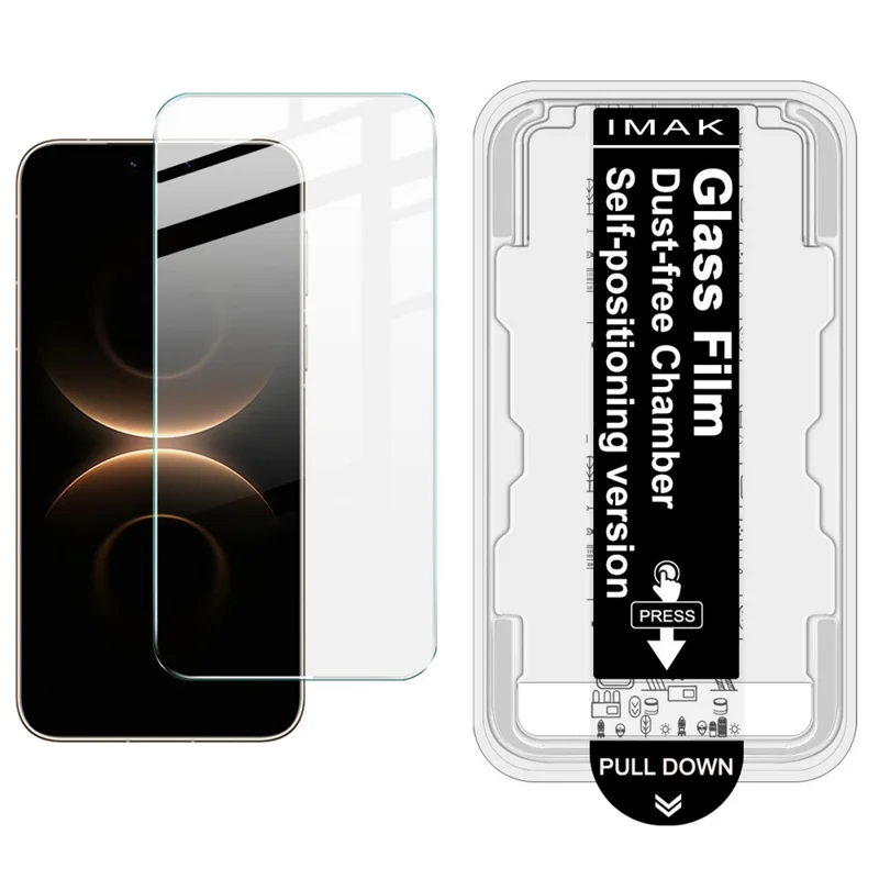 IMAK For Huawei Mate 80 Pro Max Wind Tempered Glass Screen Protector with Dust-free Installation Tool (Fingerprint Unlock) (Not Complete Coverage) - Transparent