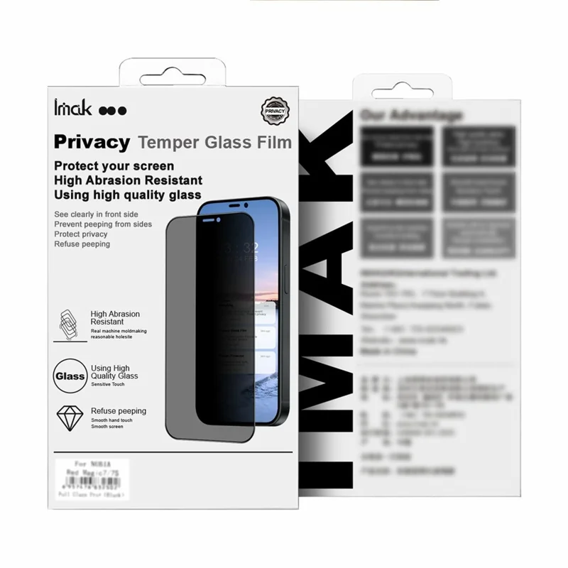 IMAK For Oppo Find N6 5G Anti Peep Tempered Glass Screen Protector Full Coverage - Black