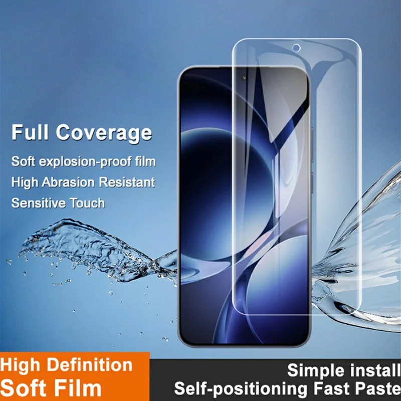 IMAK Hydrogel Film 4ª Geração para Xiaomi Redmi K80 Ultra 5G Protetor de Ecrã Completo Ultra Transparente Filme TPU Macio com Colagem Total (Desbloqueio por Impressão Digital) - Transparente