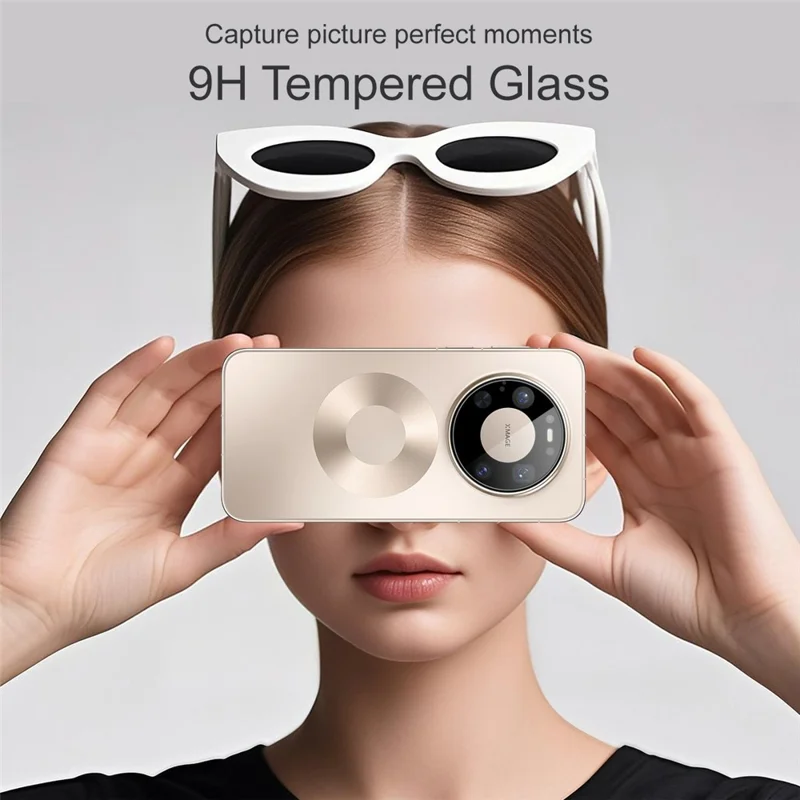 IMAK For Huawei Mate 80 Pro Max Wind Tempered Glass Full Cover Camera Lens Protector with Self Positioning Frame - Black
