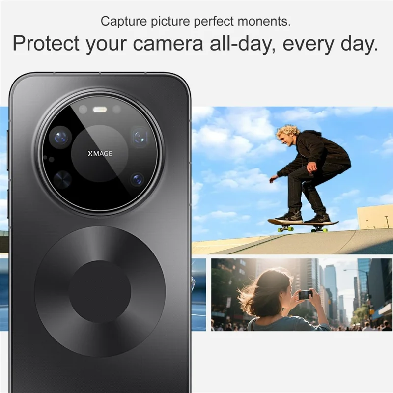 IMAK For Huawei Mate 80 Pro Max Wind Tempered Glass Full Cover Camera Lens Protector with Self Positioning Frame - Black