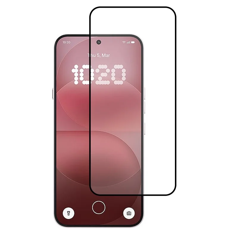 Protection d'écran intégrale pour Nothing Phone (4a) Pro, film clair HD en verre aluminosilicate avec impression soyeuse et colle complète - Noir