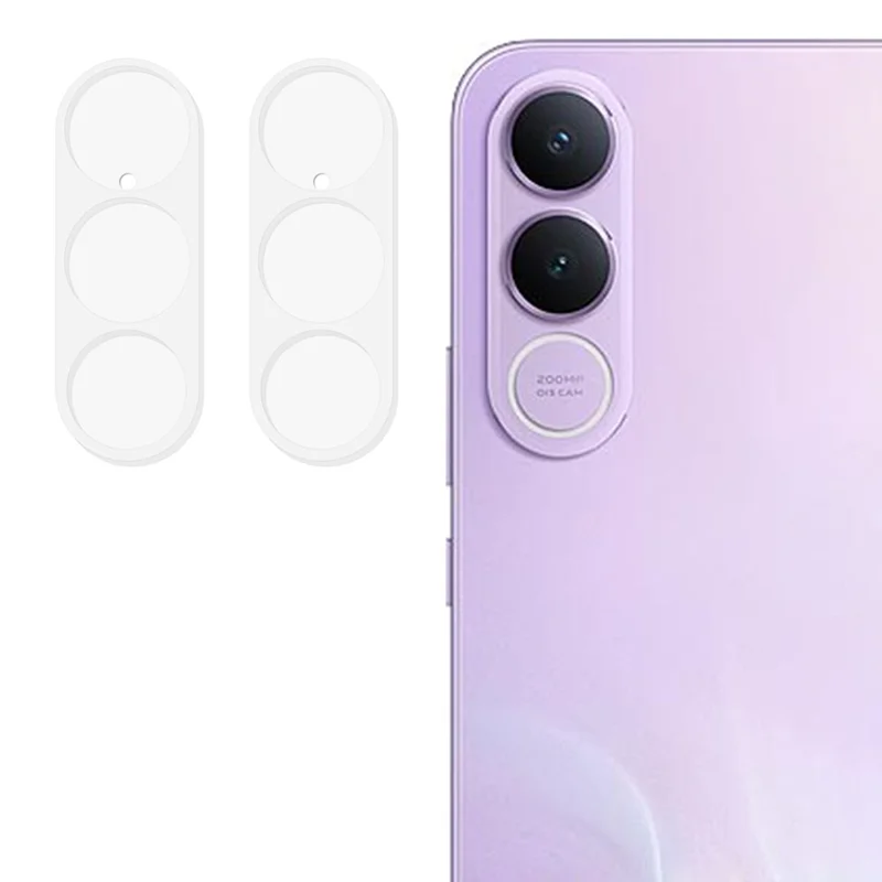 2Pcs For vivo V70 FE 5G Full Coverage Camera Lens Protector 3D Arc Edge Anti-Scratch Tempered Glass Lens Film - Transparent