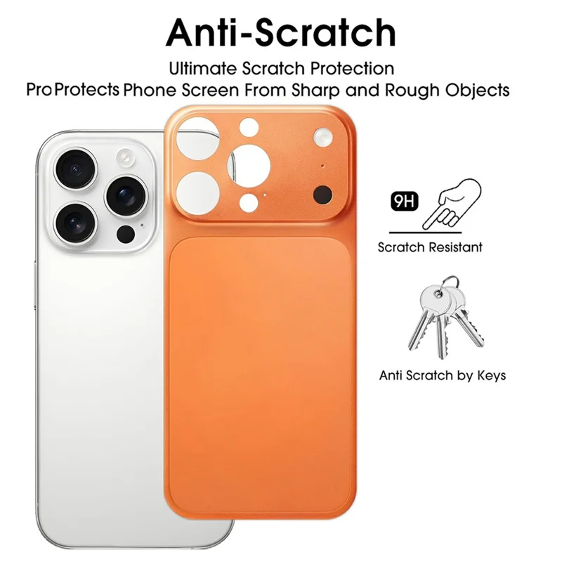 Pour iPhone 16 Pro Max Film Arrière Transformé en 17 Pro Max PET Mat Ultra-Mince Anti-Empreintes, Couverture Arrière de Téléphone - Orange