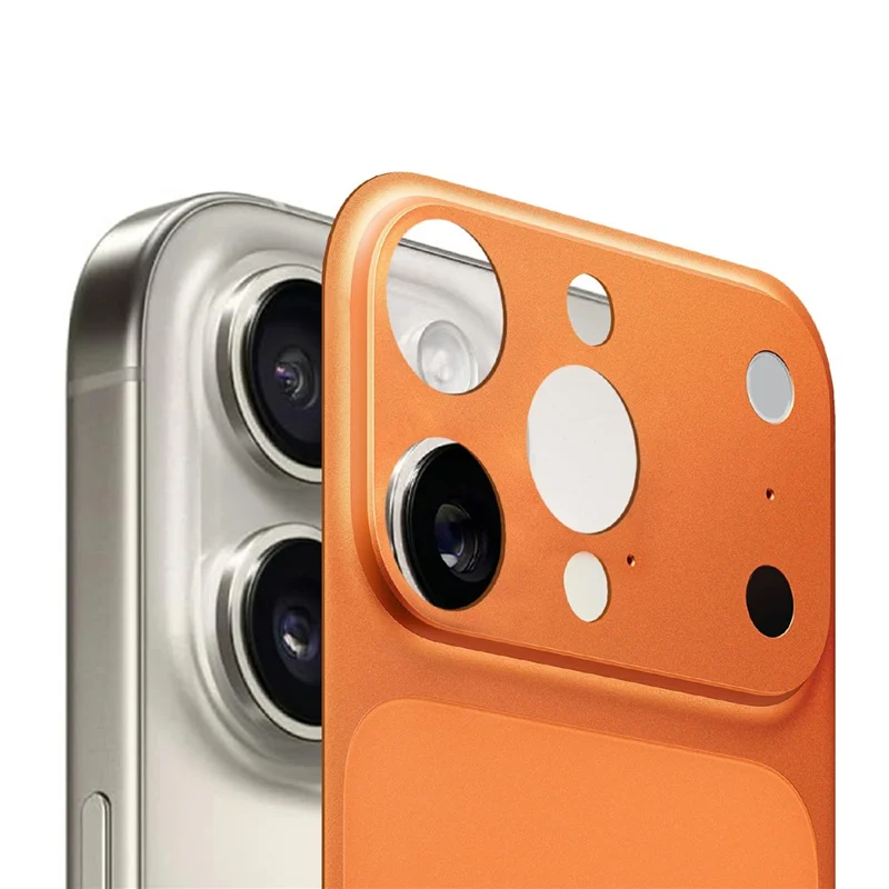 Pour iPhone 16 Pro Max Film Arrière Transformé en 17 Pro Max PET Mat Ultra-Mince Anti-Empreintes, Couverture Arrière de Téléphone - Orange