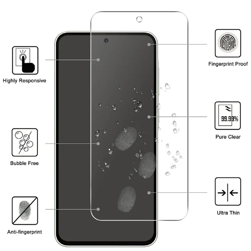 Screenprotector till Samsung Galaxy A27, 2.5D HD, härdat glasfilm (ej fullständig täckning) – Transparent
