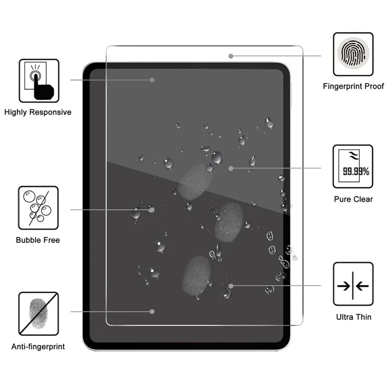 For Oppo Pad Mini Tempered Glass Screen Protector 2.5D Straight Edge Full Screen Film Full Glue - Transparent