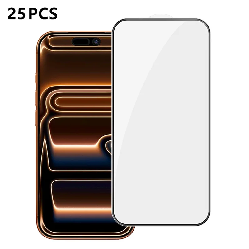 25Pcs For iPhone 17 Pro Max Full Cover Screen Protector Silk Printing Ultra Clear High Aluminium-silicon Glass Film