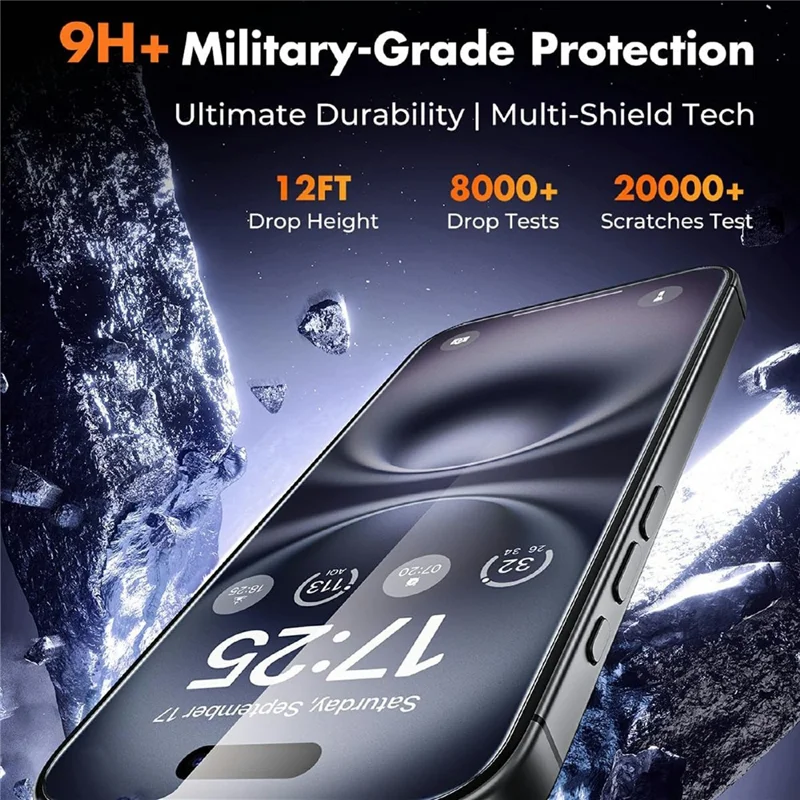 25Pcs For iPhone 17 Pro Max Full Cover Screen Protector Silk Printing Ultra Clear High Aluminium-silicon Glass Film
