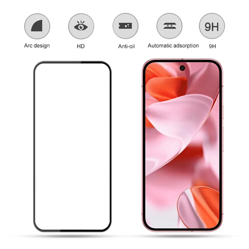 MOCOLO For Google Pixel 9a  /  Pixel 10a Full Screen Protector Anti-Shatter Silk Printing Full Glue Tempered Glass Film - Black