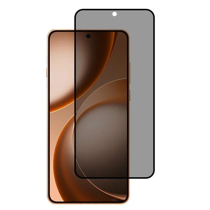 AMORUS For Oppo Find X9 Ultra 5G Anti-Spy Full Screen Protector Silk Printing Full Glue Privacy High Aluminium-silicon Glass Film (Fingerprint Unlock) - Black