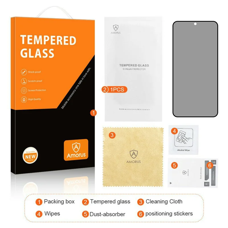 AMORUS For Oppo Find X9 Ultra 5G Anti-Spy Full Screen Protector Silk Printing Full Glue Privacy High Aluminium-silicon Glass Film (Fingerprint Unlock) - Black