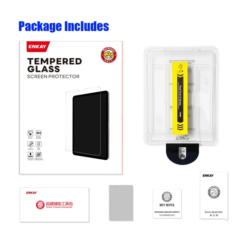 ENKAY HAT PRINCE for iPad mini (2024) 0.33mm Clear Film Full Coverage Full Glue Tempered Glass Screen Protector with Installation Kit - Transparent