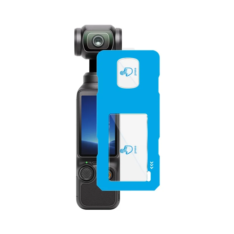 IMAK Protector de Pantalla de Cristal Templado para DJI Osmo Pocket 4 + Juego de Película para Lente con Marco de Posicionamiento Automático