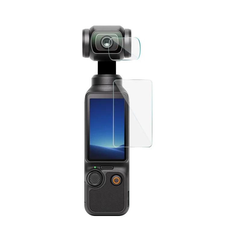 IMAK Protector de Pantalla de Cristal Templado para DJI Osmo Pocket 4 + Juego de Película para Lente con Marco de Posicionamiento Automático