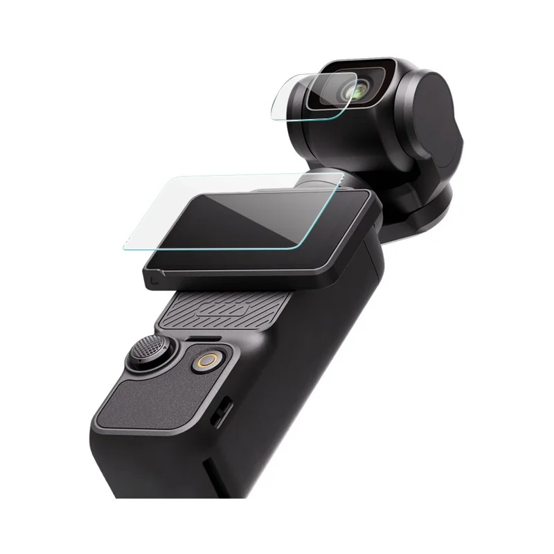 IMAK Protector de Pantalla de Cristal Templado para DJI Osmo Pocket 4 + Juego de Película para Lente con Marco de Posicionamiento Automático