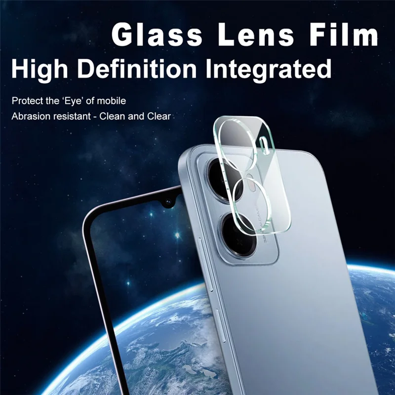 IMAK For Xiaomi Redmi 15a 5G Tempered Glass Full Cover Camera Lens Protector + Acrylic Lens Cap - Transparent