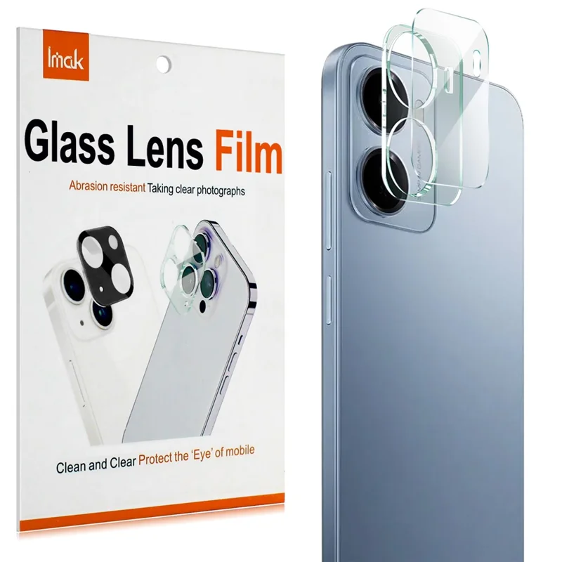 IMAK For Xiaomi Redmi 15a 5G Tempered Glass Full Cover Camera Lens Protector + Acrylic Lens Cap - Transparent