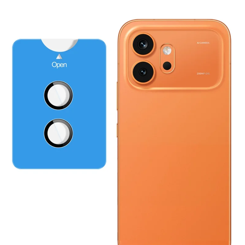 IMAK Protector de Lente de Cámara de Vidrio Templado para Honor 600 5G con Marco de Posicionamiento Automático (Cobertura Completa) - Transparente