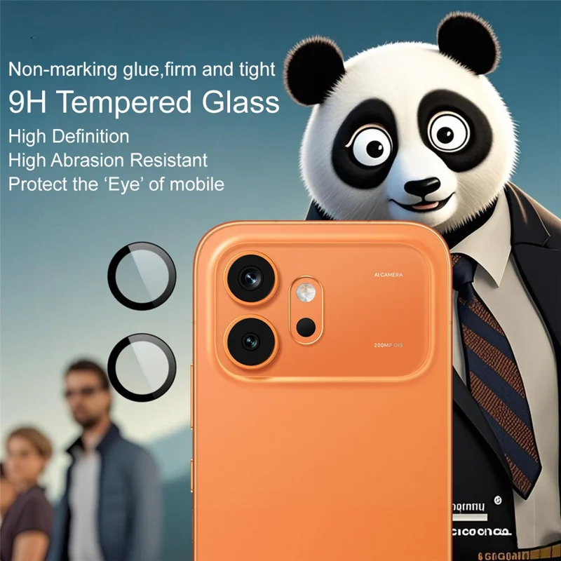 IMAK Protector de Lente de Cámara de Vidrio Templado para Honor 600 5G con Marco de Posicionamiento Automático (Cobertura Completa) - Transparente
