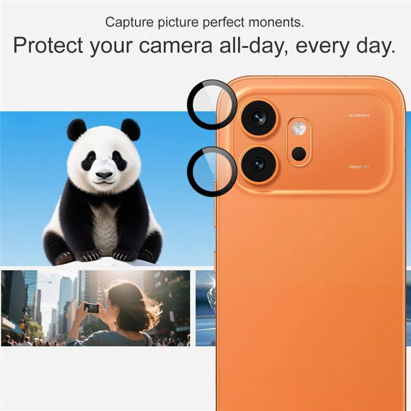 IMAK Protector de Lente de Cámara de Vidrio Templado para Honor 600 5G con Marco de Posicionamiento Automático (Cobertura Completa) - Transparente