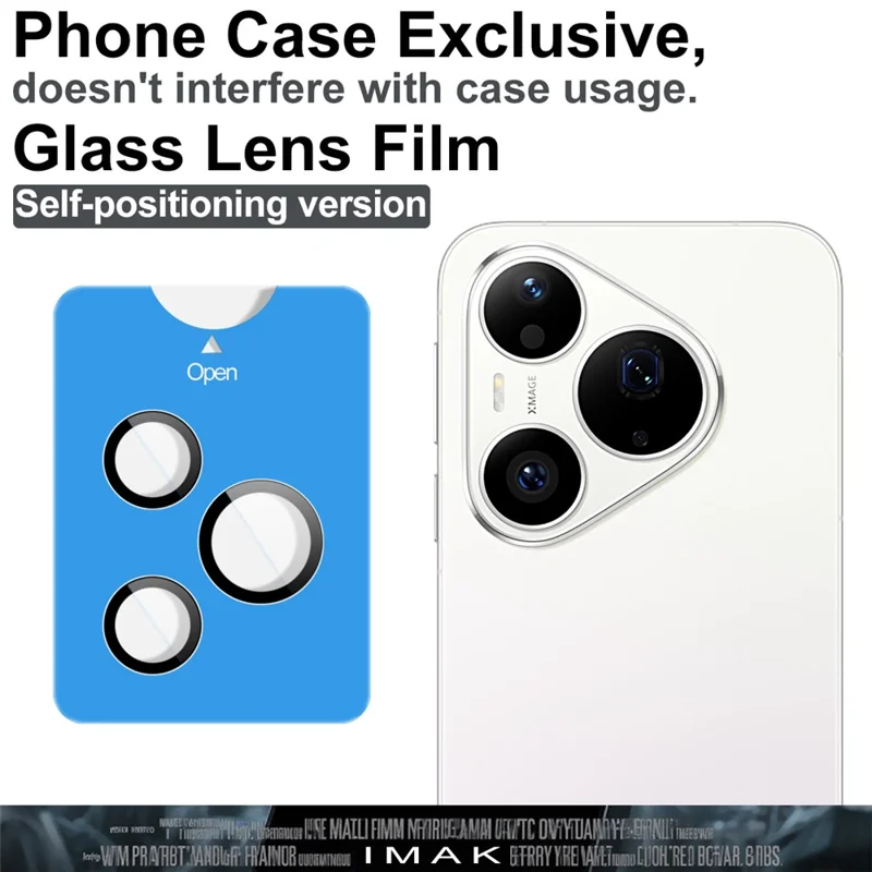 IMAK For Huawei Pura 90s Pro / Pura 90 Pro Tempered Glass Camera Lens Protector with Self Positioning Frame (Complete Covering) - Transparent
