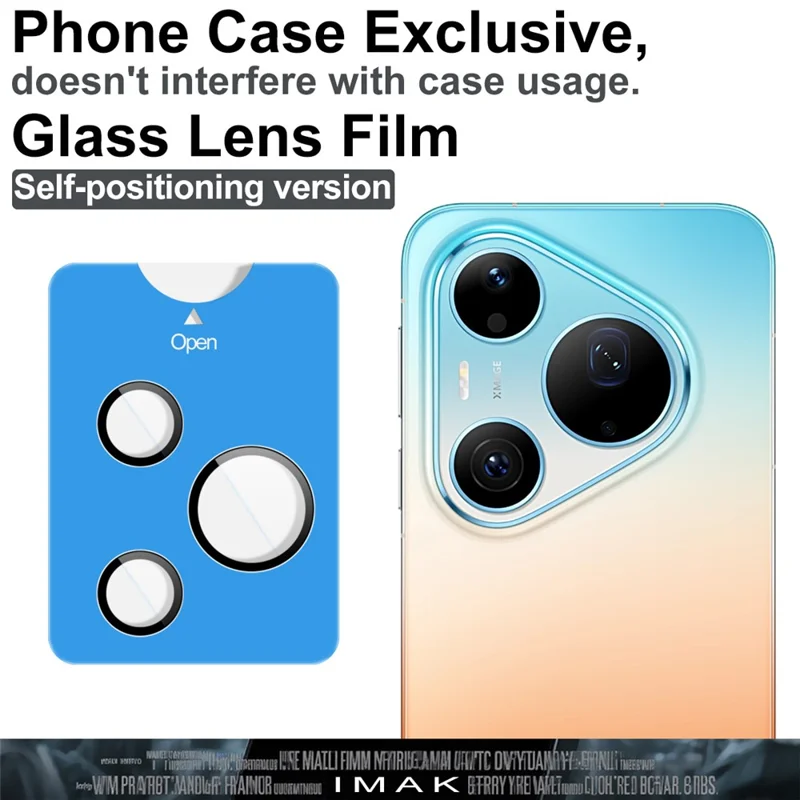 IMAK For Huawei Pura 90s Pro Max / Pura 90 Pro Max Tempered Glass Camera Lens Protector with Self Positioning Frame (Complete Covering) - Transparent