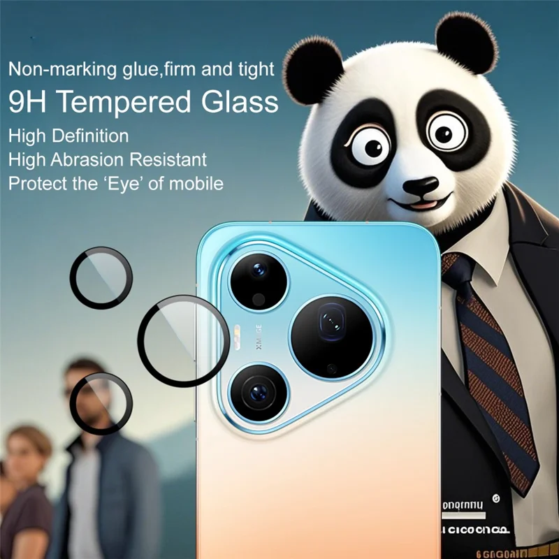 IMAK For Huawei Pura 90s Pro Max / Pura 90 Pro Max Tempered Glass Camera Lens Protector with Self Positioning Frame (Complete Covering) - Transparent