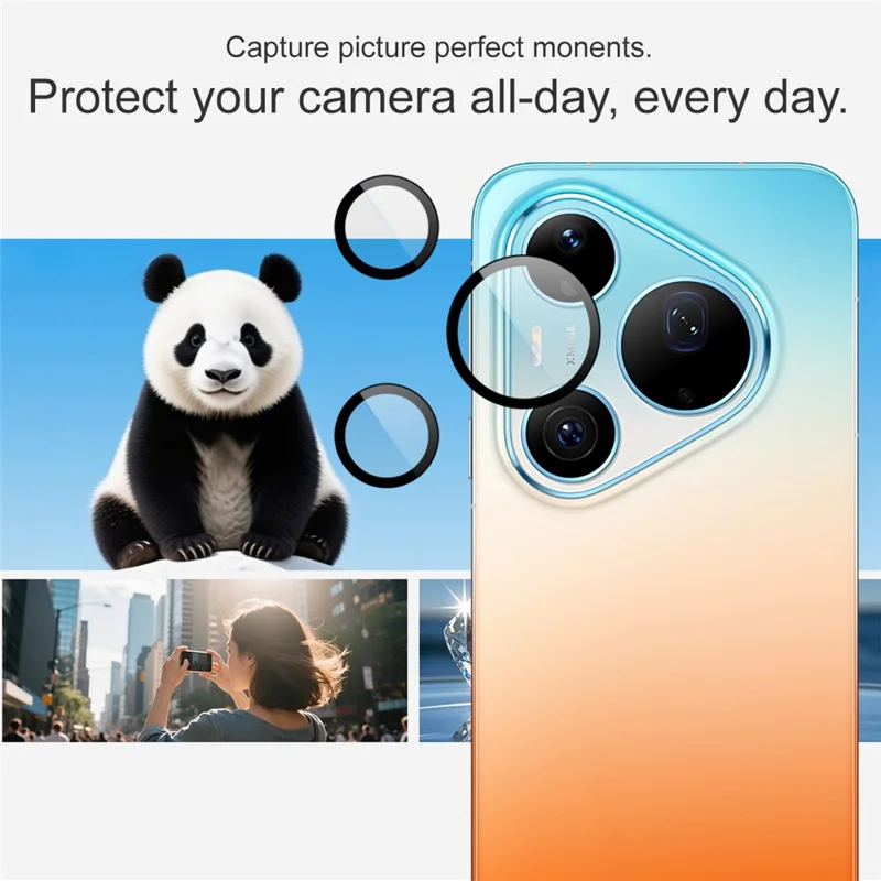 IMAK For Huawei Pura 90s Pro Max / Pura 90 Pro Max Tempered Glass Camera Lens Protector with Self Positioning Frame (Complete Covering) - Transparent