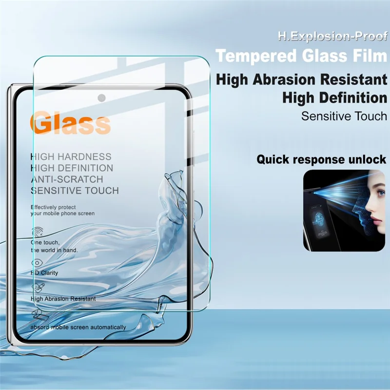 IMAK H Series For Huawei Pura X Max Tempered Glass Screen Protector Shatter-Proof Protection (Not Complete Coverage) - Transparent
