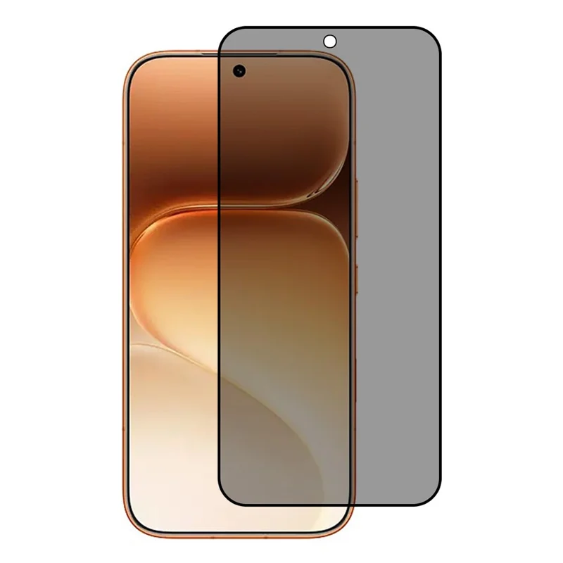 For Honor 600 5G Anti-Peep Tempered Glass Full Covering Silk Printing Screen Protector