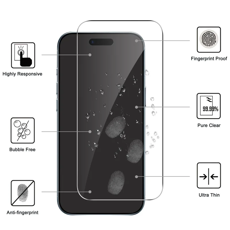 LAJABONI 2Pcs For iPhone Air HD Clear Screen Protector Anti-Explosion 2.5D Arc Edge Not Complete Covering Tempered Glass Screen Film - Transparent