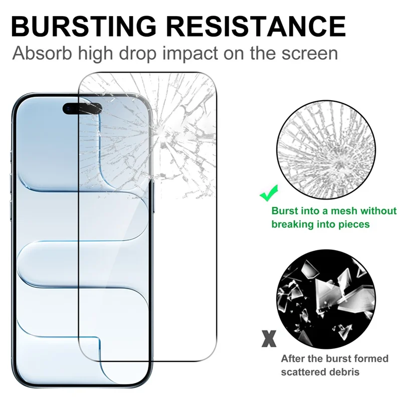LAJABONI 2Pcs For iPhone Air HD Clear Screen Protector Anti-Explosion 2.5D Arc Edge Not Complete Covering Tempered Glass Screen Film - Transparent