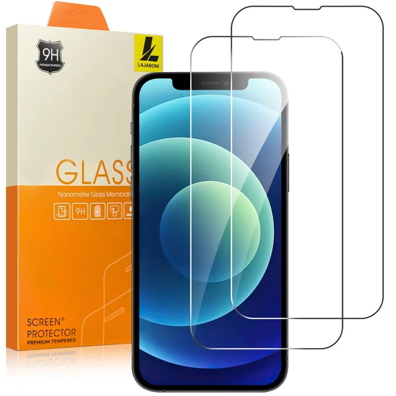 LAJABONI 2Pcs For iPhone 12 mini HD Clear Screen Protector Anti-Explosion 2.5D Arc Edge Not Complete Covering Tempered Glass Screen Film - Transparent