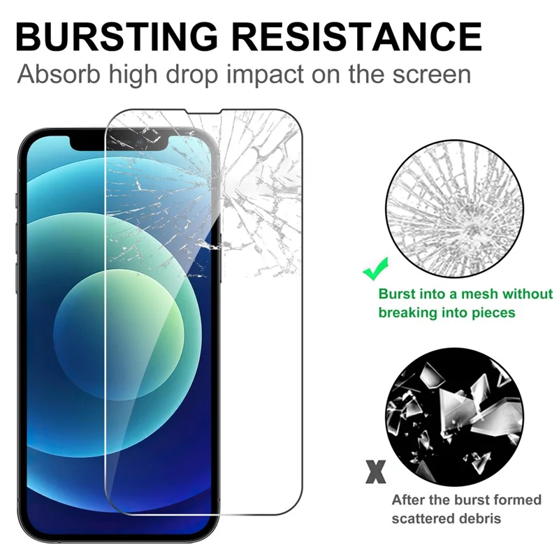 LAJABONI 2Pcs For iPhone 12 mini HD Clear Screen Protector Anti-Explosion 2.5D Arc Edge Not Complete Covering Tempered Glass Screen Film - Transparent