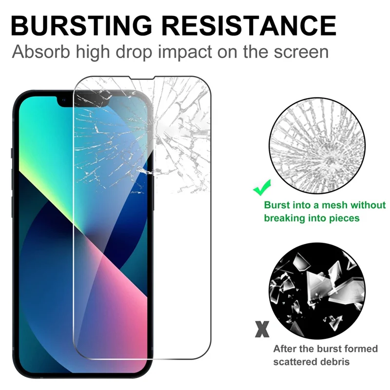 LAJABONI 2Pcs For iPhone 13 mini HD Clear Screen Protector Anti-Explosion 2.5D Arc Edge Not Complete Covering Tempered Glass Screen Film - Transparent
