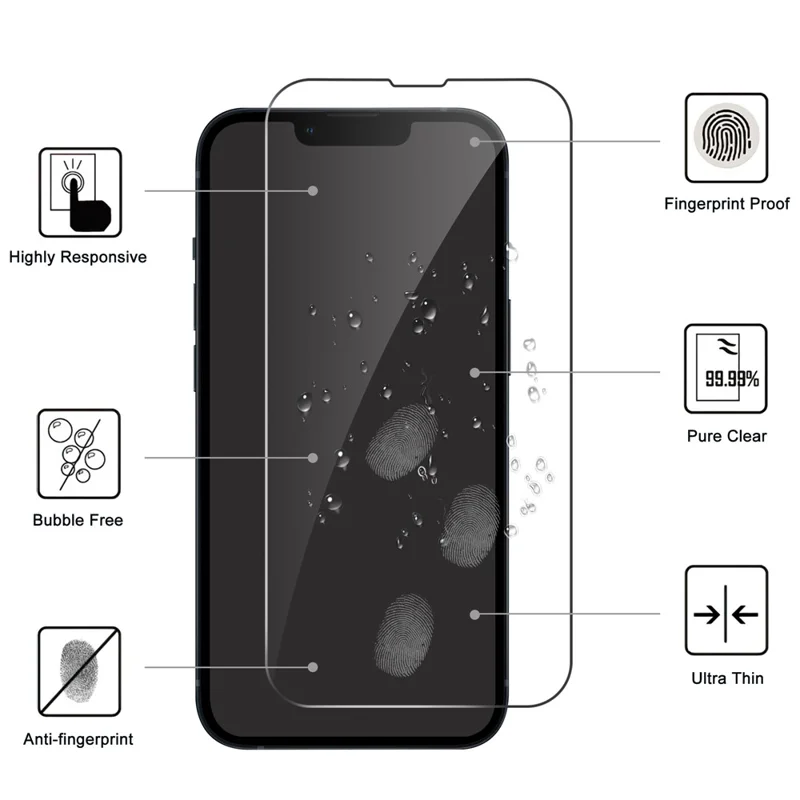 LAJABONI 2Pcs HD Clear Screen Protector For iPhone 16e  /  17e Anti-Explosion 2.5D Arc Edge Not Complete Covering Tempered Glass Screen Film - Transparent