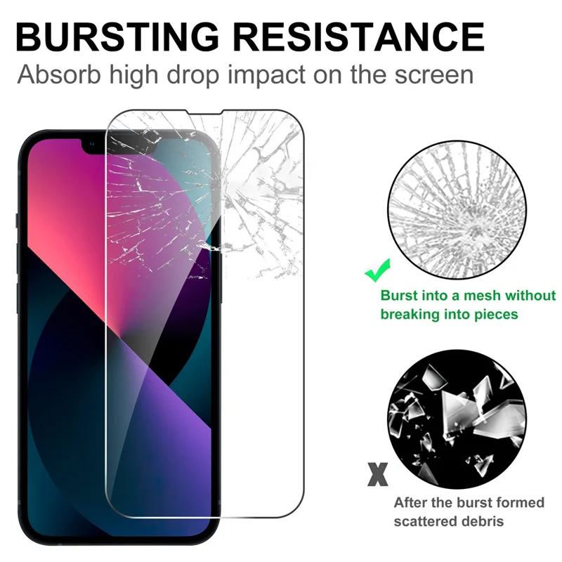 LAJABONI 2Pcs HD Clear Screen Protector For iPhone 16e  /  17e Anti-Explosion 2.5D Arc Edge Not Complete Covering Tempered Glass Screen Film - Transparent