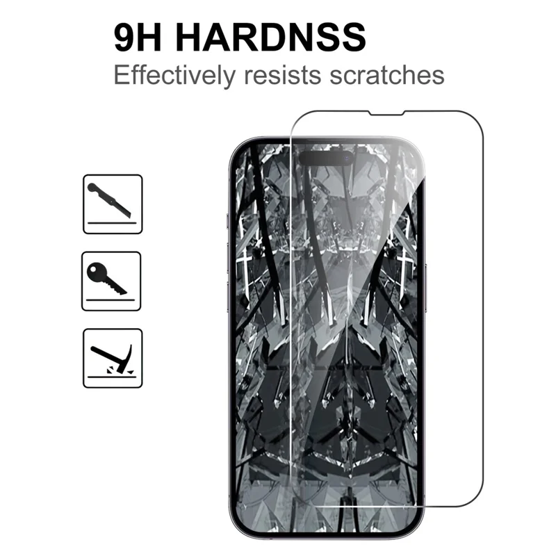 LAJABONI 2Pcs For iPhone 14 Pro Max HD Clear Screen Protector Anti-Explosion 2.5D Arc Edge Not Complete Covering Tempered Glass Screen Film - Transparent