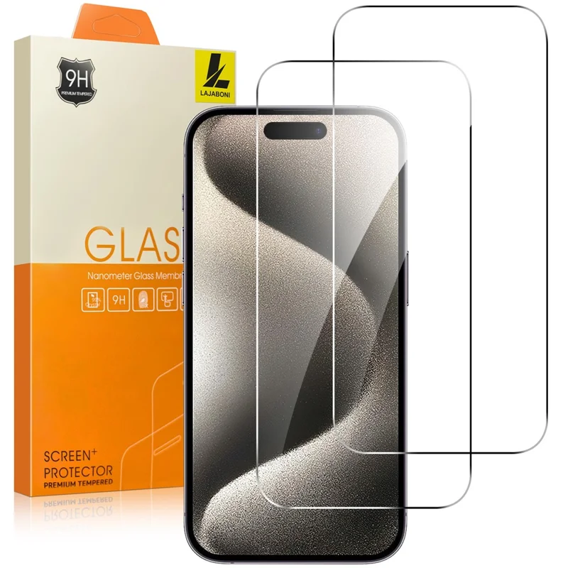 LAJABONI 2Pcs For iPhone 15 Plus HD Clear Screen Protector Anti-Explosion 2.5D Arc Edge Not Complete Covering Tempered Glass Screen Film - Transparent