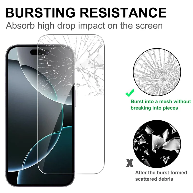 LAJABONI 2Pcs For iPhone 17 HD Clear Screen Protector Anti-Explosion 2.5D Arc Edge Not Complete Covering Tempered Glass Screen Film - Transparent