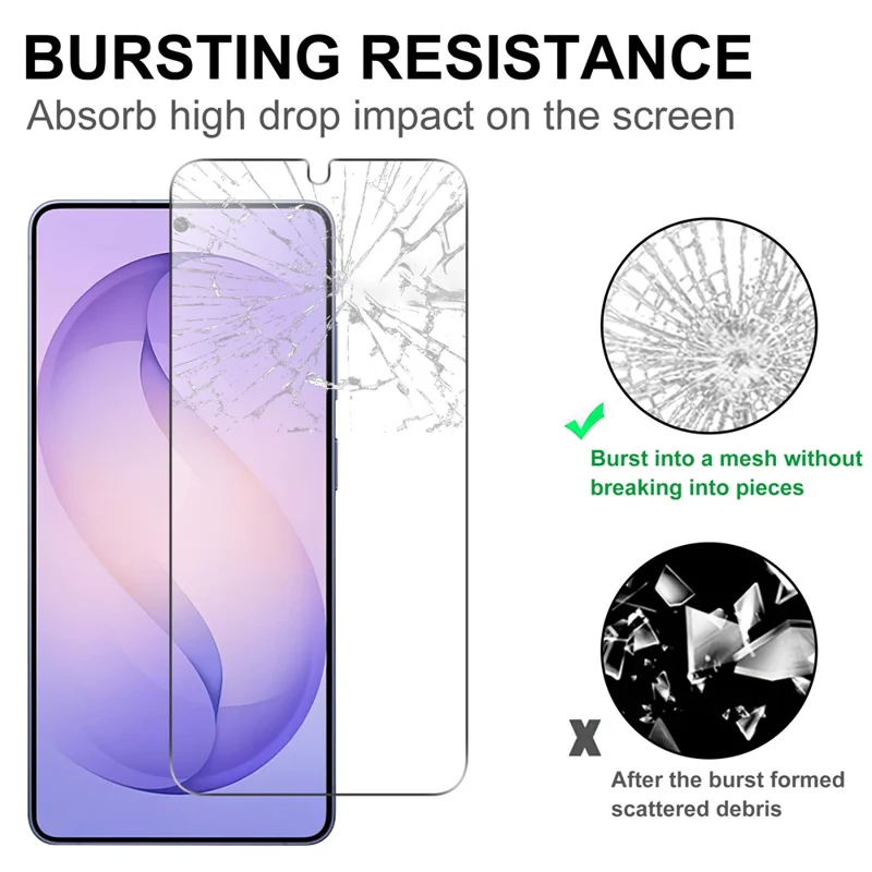 LAJABONI 2Pcs For Samsung Galaxy S25 HD Clear Screen Protector Anti-Explosion 2.5D Arc Edge Not Complete Covering Tempered Glass Screen Film - Transparent