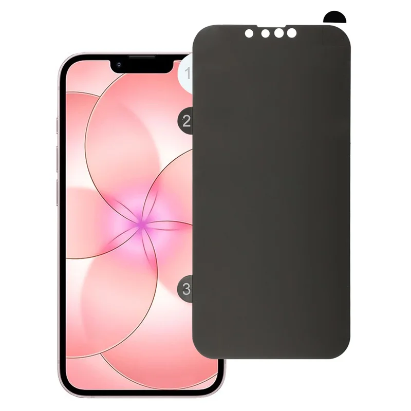 Anti-Spy Screen Protector For iPhone 17e / 16e / 14 , TPU Matte Screen Protective Hydrogel Film - Black
