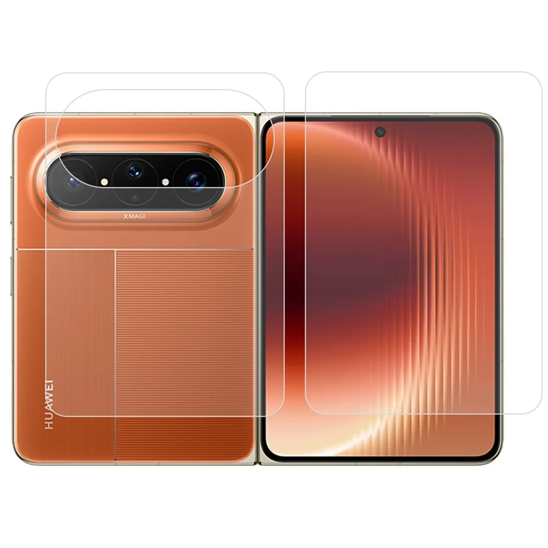 For Huawei Pura X Max Hydrogel Film Set Matte Anti-fingerprint Front + Inside + Back Cover TPU Screen Protector